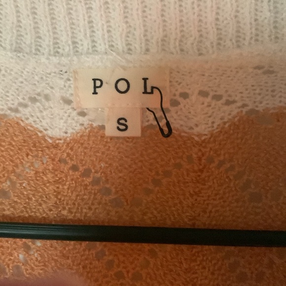 POL zig zag strip cardigan in gold brown and orange strips size small - Picture 2 of 5